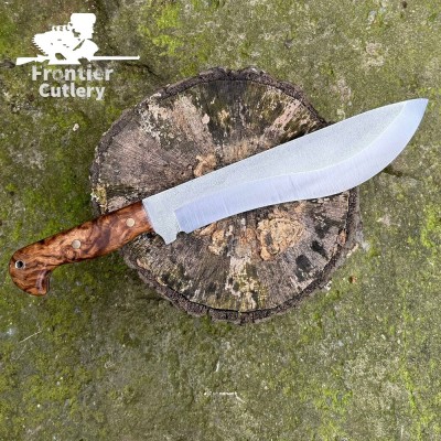 Handmade N690 Stainless Steel Machete with Chestnut Handle & Sheath