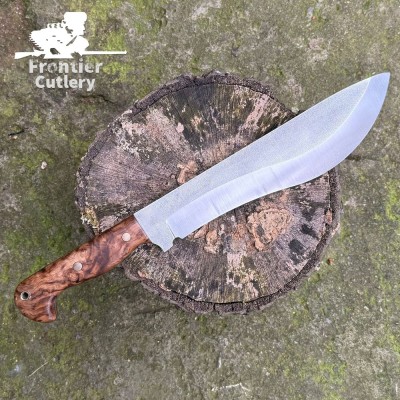 Handmade N690 Stainless Steel Machete with Chestnut Handle & Sheath