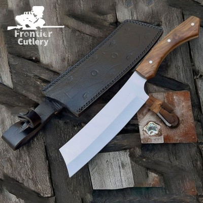 Custom Handmade 1095 Carbon Steel Machete with Walnut Handle