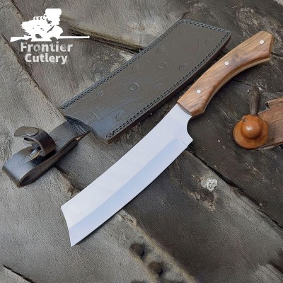 Custom Handmade 1095 Carbon Steel Machete with Walnut Handle