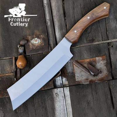 Custom Handmade 1095 Carbon Steel Machete with Walnut Handle