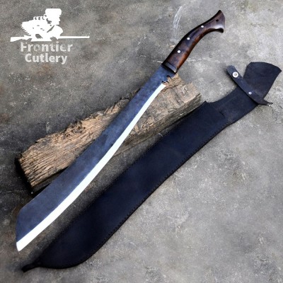 Hand-Forged Full Tang Machete – Carbon Steel Blade with Leather Sheath