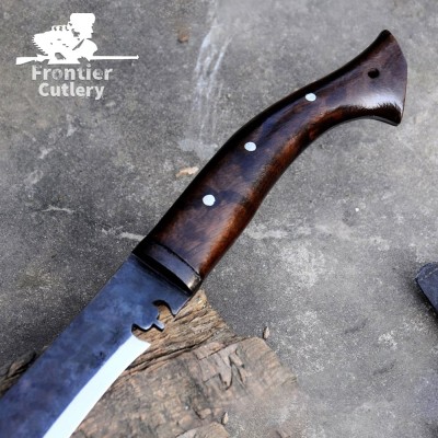 Hand-Forged Full Tang Machete – Carbon Steel Blade with Leather Sheath