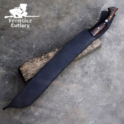 Hand-Forged Full Tang Machete – Carbon Steel Blade with Leather Sheath