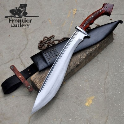 Heavy Duty Carbon Steel Jungle Machete with Rosewood Handle & Sheath