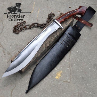 Heavy Duty Carbon Steel Jungle Machete with Rosewood Handle & Sheath