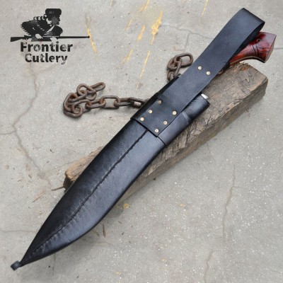 Heavy Duty Carbon Steel Jungle Machete with Rosewood Handle & Sheath