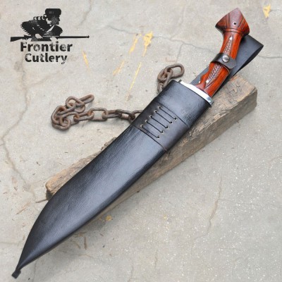 Heavy Duty Carbon Steel Jungle Machete with Rosewood Handle & Sheath