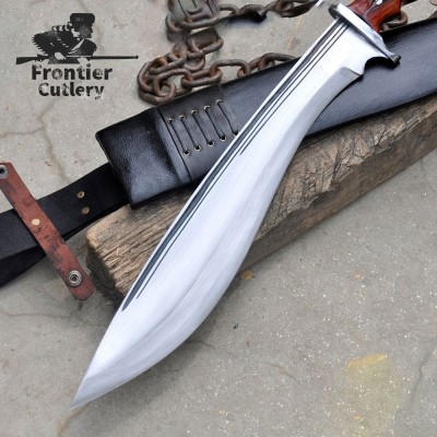 Heavy Duty Carbon Steel Jungle Machete with Rosewood Handle & Sheath