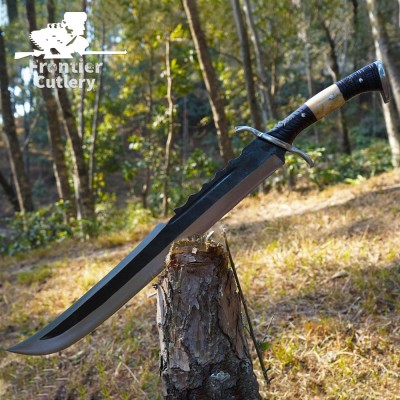 Hand-Forged Viking Hunting Machete – Carbon Steel Blade & Bone Handle