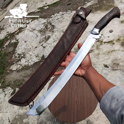 Handmade Ethnic Long Machete – Stainless Steel Blade & Rosewood Handle