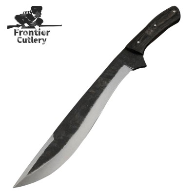 Hand-Forged Carbon Steel Machete – Wood Handle, Leather Sheath