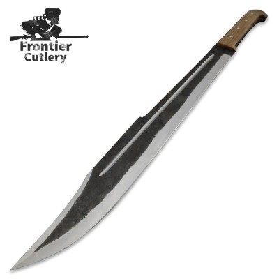 Hand-Forged Carbon Steel Machete – 21" Blade, Wood Handle, Sheath