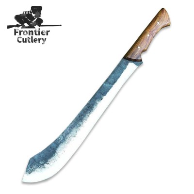 Handmade Carbon Steel Machete – 20" Blade, Wood Handle, Leather Sheath