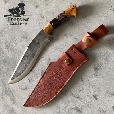 Custom Handcrafted Heavy Duty Machete – 11" Blade, Leather Sheath