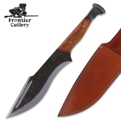 Hand-Forged Railroad Spike Knife – High Carbon Clip Point Machete