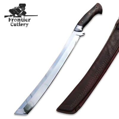 Handmade Ethnic Long Machete – Stainless Steel Blade & Rosewood Handle