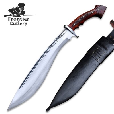 Heavy Duty Carbon Steel Jungle Machete with Rosewood Handle & Sheath