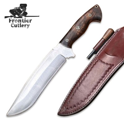 Hand-Forged Carbon Steel Machete Knife – Walnut Handle, Leather Sheath Hand-Forged Carbon Steel Machete Knife – Walnut Handle, Leather Sheath