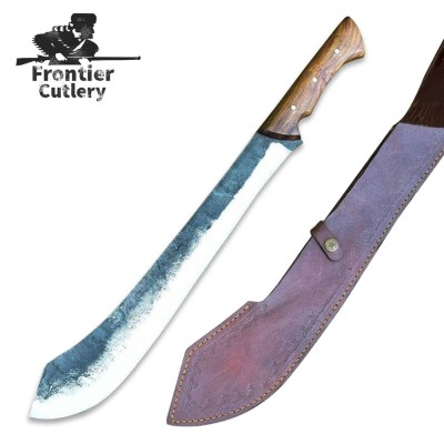 Handmade Carbon Steel Machete – 20" Blade, Wood Handle, Leather Sheath Handmade Carbon Steel Machete – 20" Blade, Wood Handle, Leather Sheath