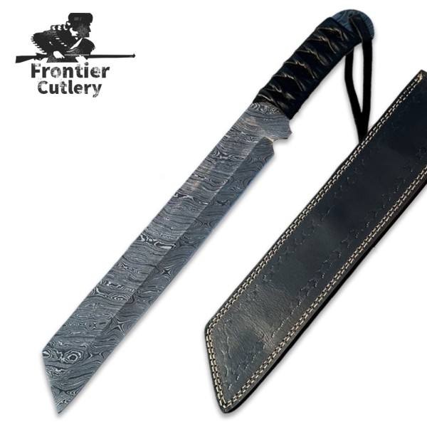 Handmade Damascus Steel Rambo Machete Knife