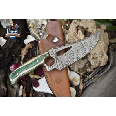 Twist Damascus Hunting Skinner Knife – Gift Ready