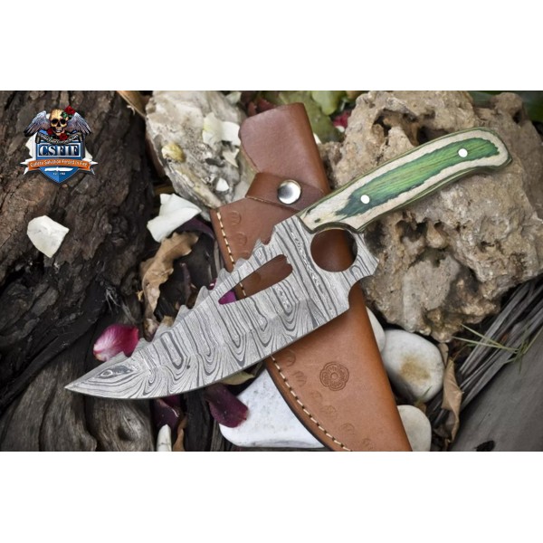 Twist Damascus Hunting Skinner Knife Gift