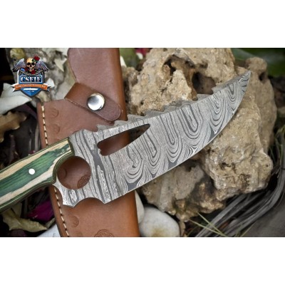 Twist Damascus Hunting Skinner Knife – Gift Ready