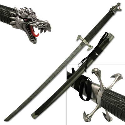 Precision Dragon Claw Katana with Display Stand - Masterful Craftsmans