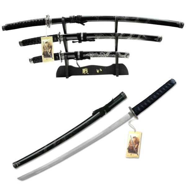 Engaging Product Showcase for BLADESUSA 3 PIECE SWORD SET WITH STAND