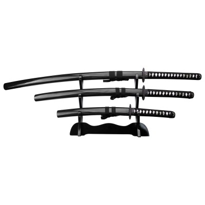 Precision Hand-Forged Samurai Sword Set with Display – Pure Elegance