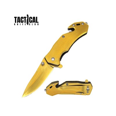 Tactical Rescue Pocket Knife - Seat Belt Cutter & Glass Breaker