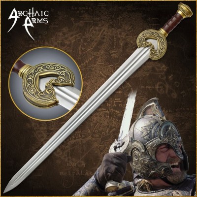 Herugrim Sword full display with wall plaque – Battle Forged Edition LOTR replica