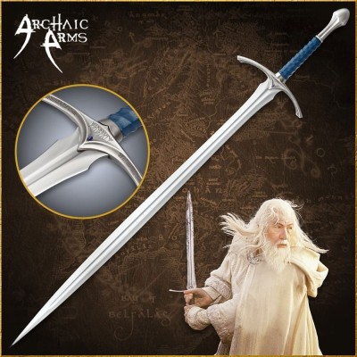 Glamdring Sword replica with wall-mounted plaque