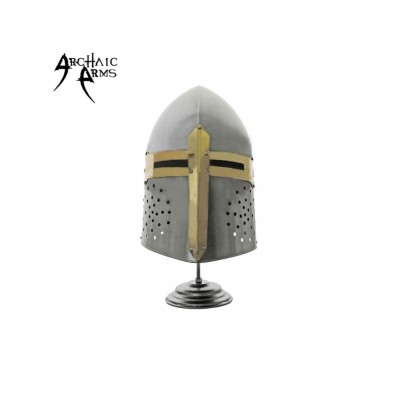 Knights Templar Sugar Loaf Helmet With Stand - Medieval Replica