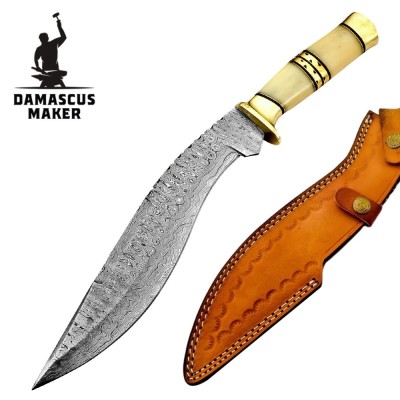 Custom Handmade Kukri Knife with Camel Bone Handle