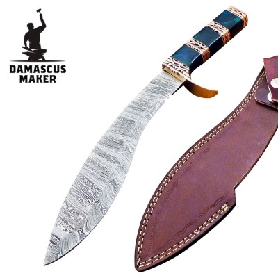 Hand Forged Damascus Kukri – Precision Crafted Masterpiece
