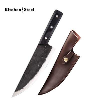 Gyakusatsu Hand-Forged Chef's Butcher Knife – 8.3" Carbon Steel Blade