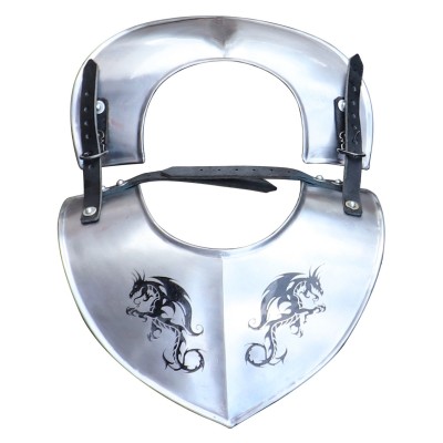 Dragon Hunter Steel Gorget – Adjustable Medieval Neck Armor