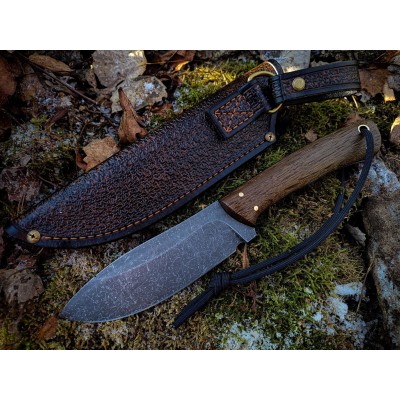 Outdoor Bushcraft Knife with Leather Sheath