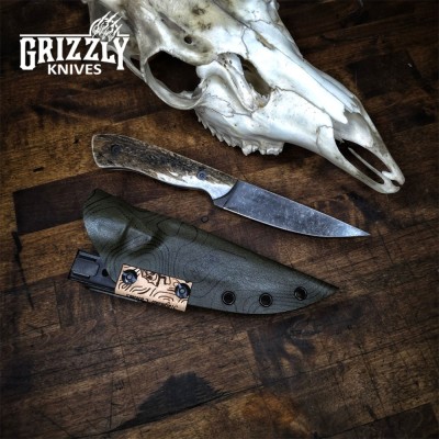 Yotee Knife – AEB-L Stainless Steel Blade with Elk Antler Handle