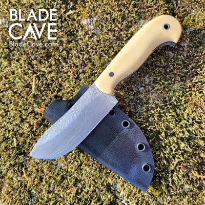 Handmade Damascus Nessmuk Skinner Knife with Durostone Handle