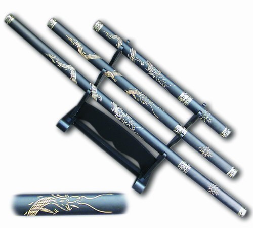 3 pcs Dragon Carving Swords Set
