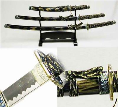 The History of Stingray Skin Gold Flame Swords Set