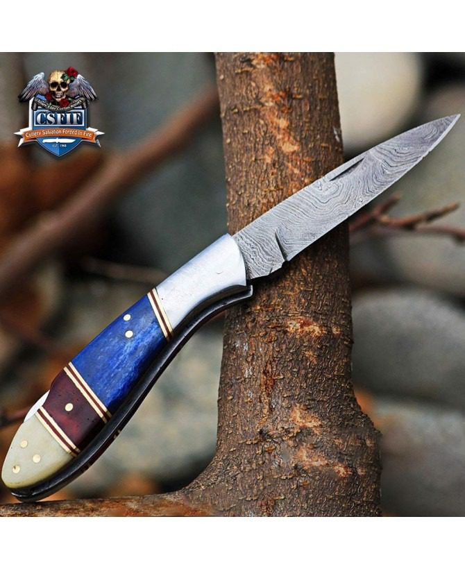 Damascus Classic Folding Knife