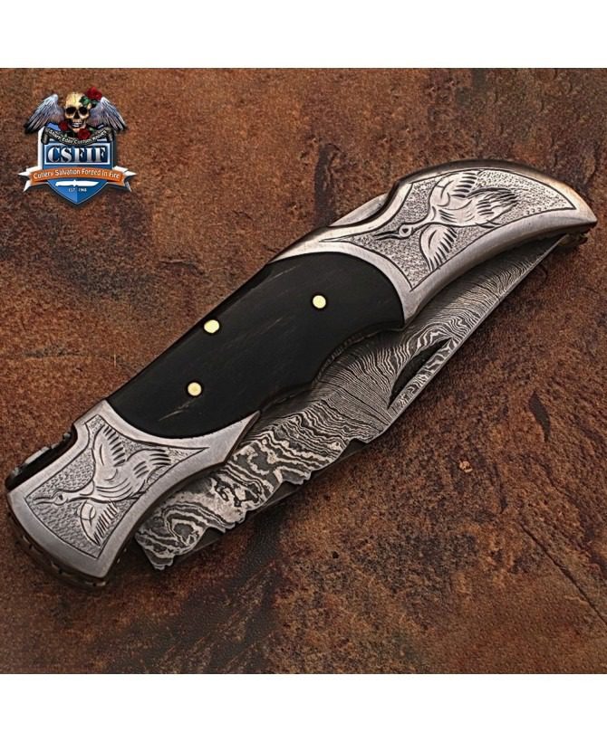 Damascus Steel Folding Knife