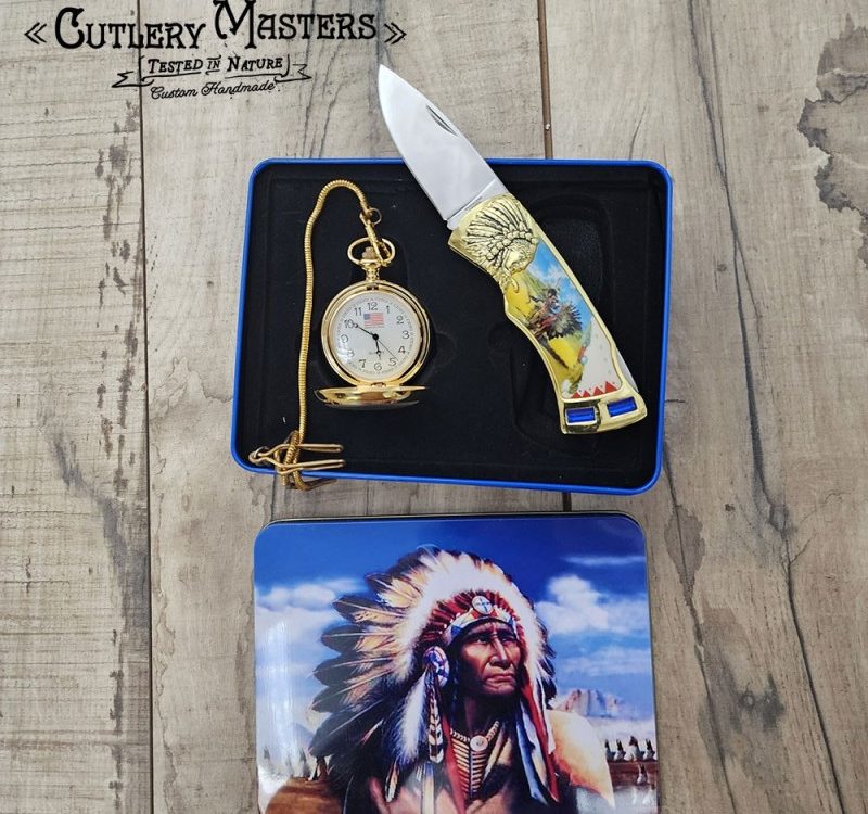 2 Jewel Indian Heritage Stainless Steel Utility Knife