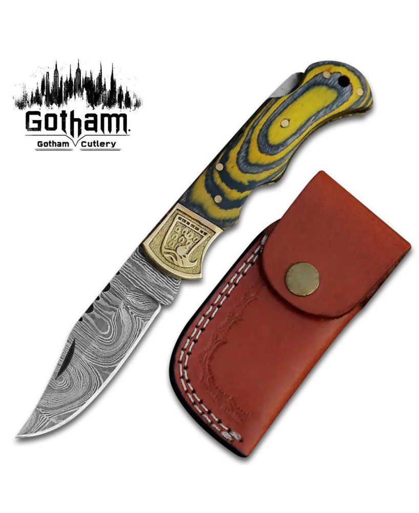 Custom Handmade Damascus Steel Pocket Knife