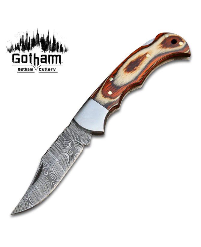 Pocket Knife with Color Wood Handle