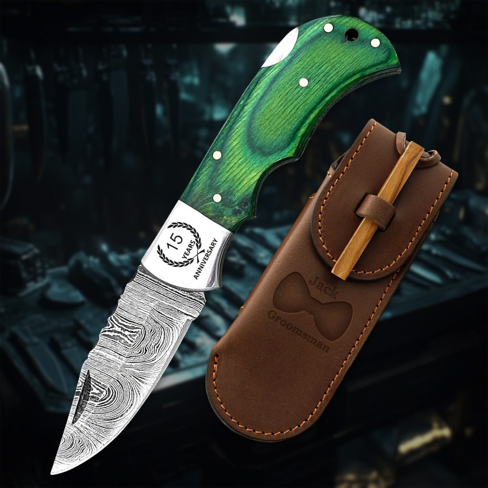 Handmade Damascus Steel Premium Quality Pocket Knife